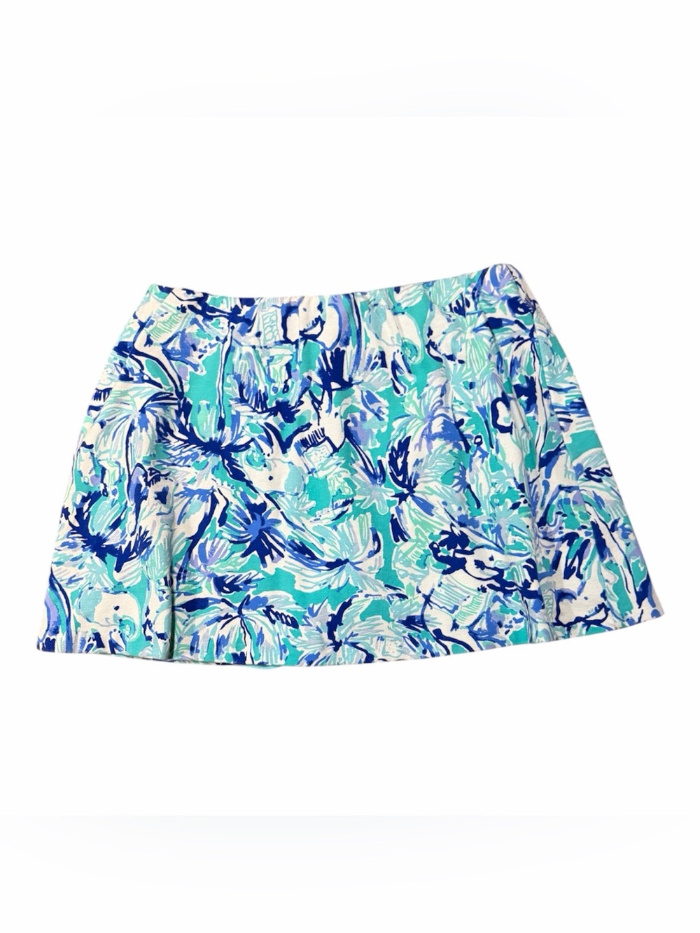 Lilly Pulitzer Aqua and Blue Floral Skort Size Medium